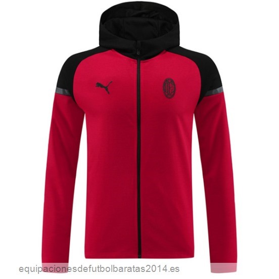 Nuevo Chaqueta Con Capucha AC Milan 24/25 Negro Rojo Baratas